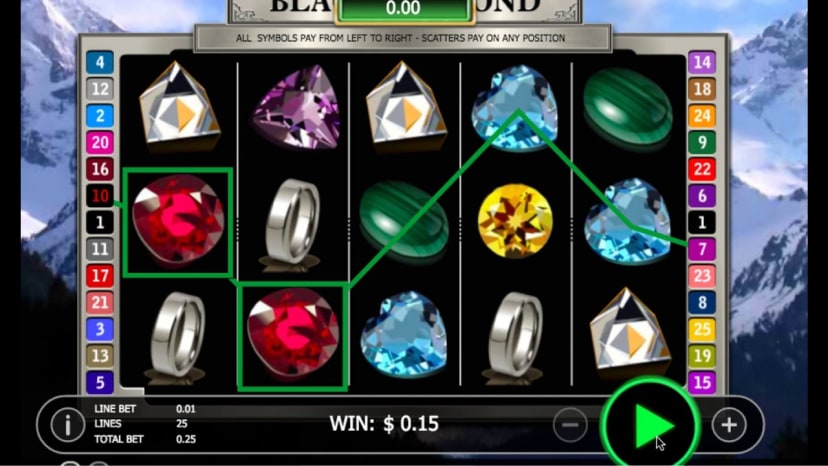 Linie wypłat dla Black Diamond slot