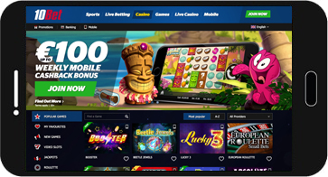 Zrzut ekranu 10Bet na urządzeniu z Androidem