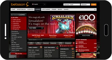 Zrzut ekranu Betsson na urządzeniu z Androidem