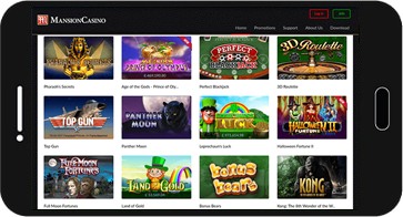Mansion Casino zrzut ekranu na urządzeniu z systemem Android