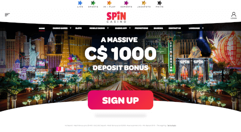 Spin Casino zrzut ekranu