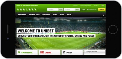 Zrzut ekranu Unibet na urządzeniu iPhone